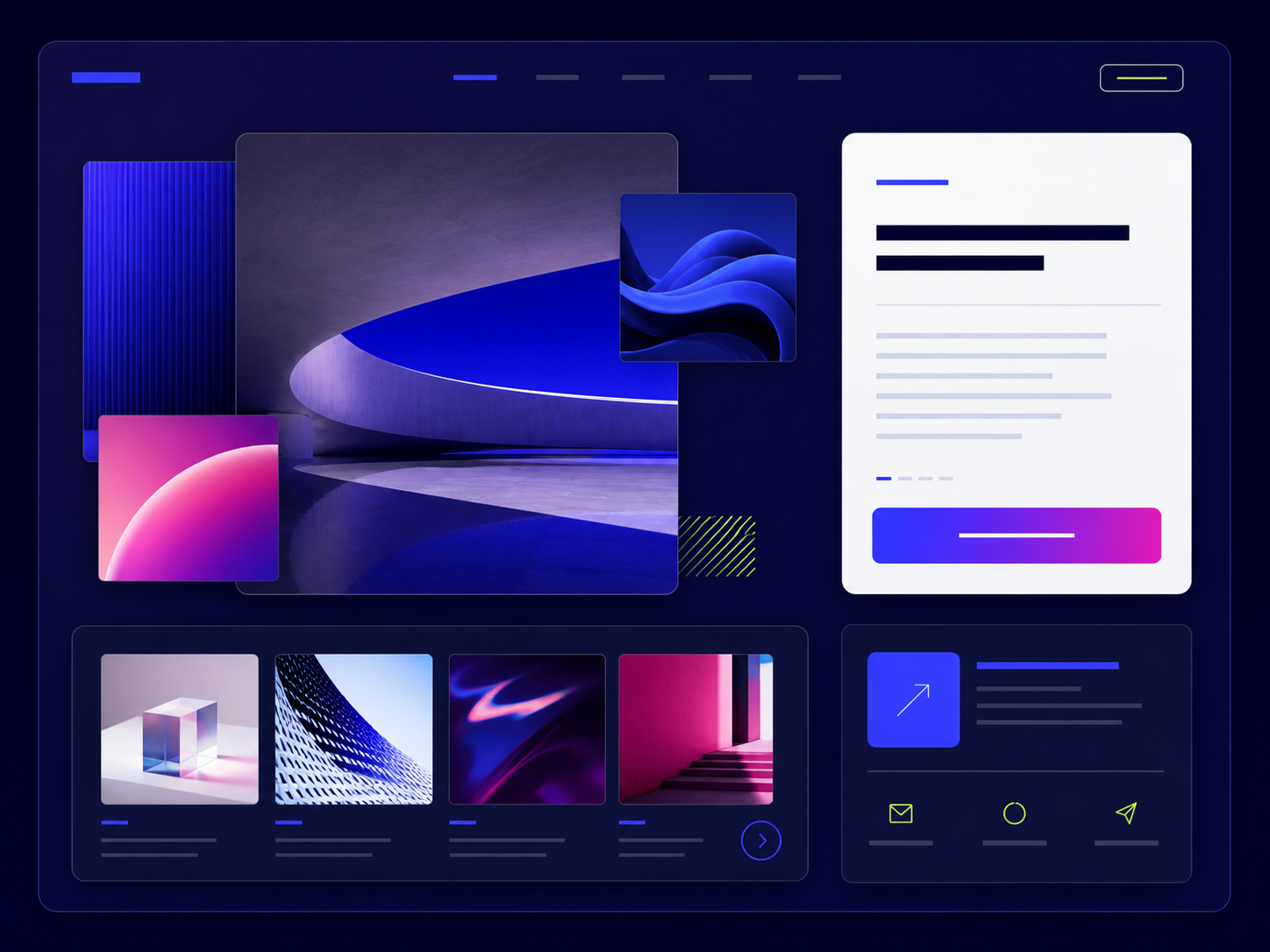 Creator portfolio concept webpage mockup